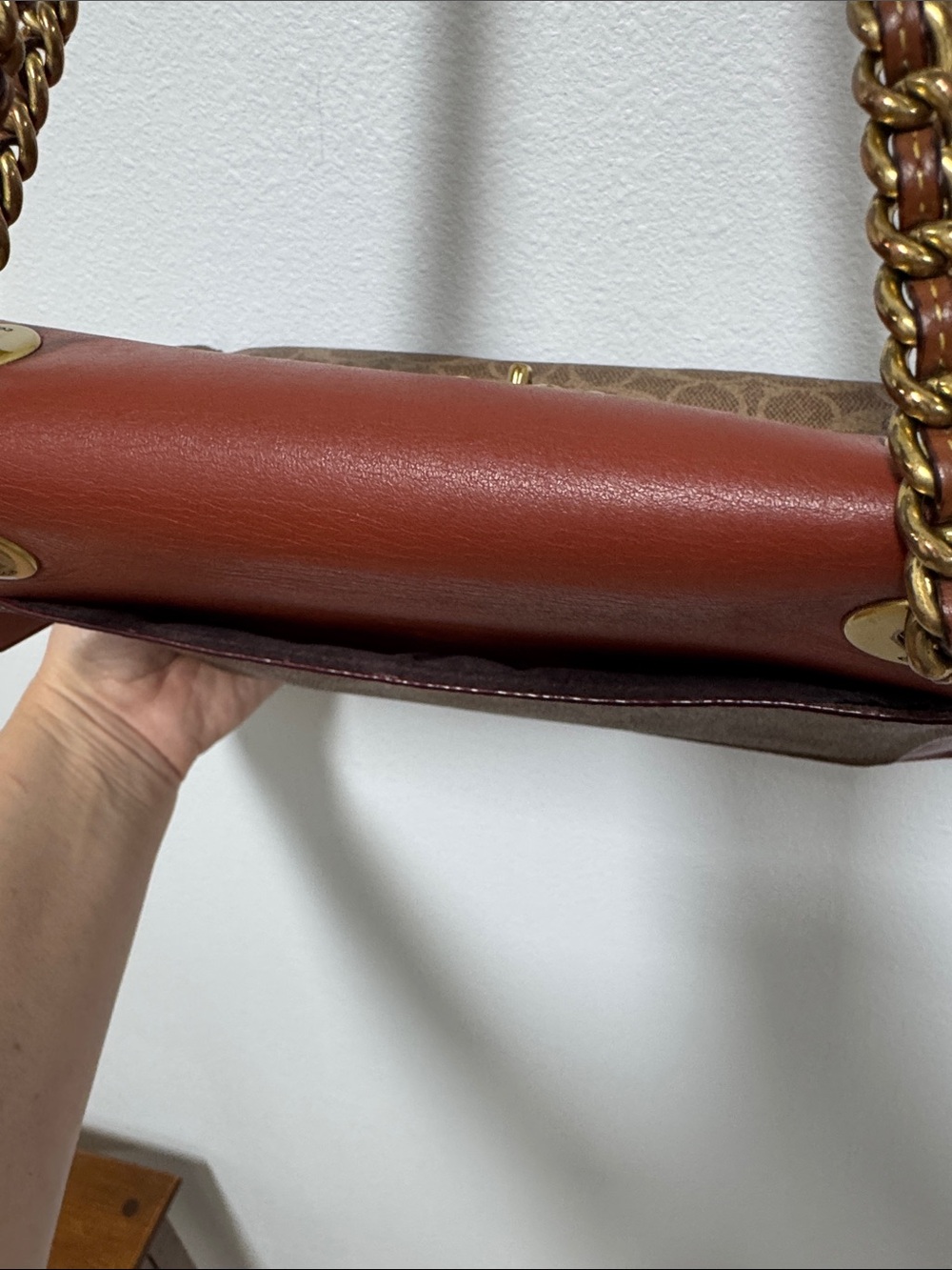 Coach Signature Parker 30585 Rust/Brown/Gold Shoulder Bag - Picture 4 of 14